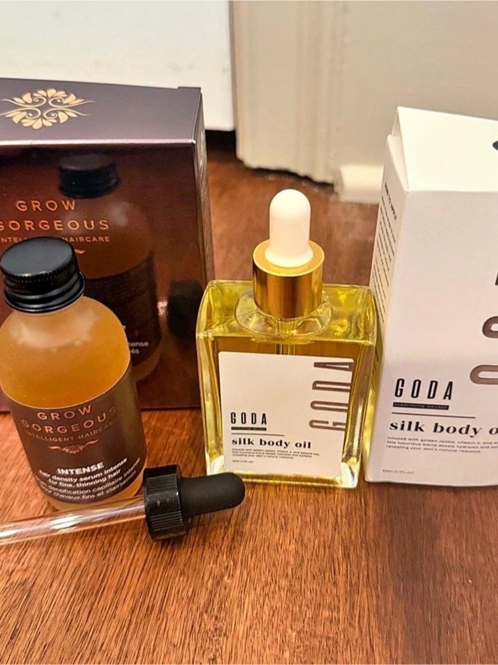 Grow Gorgeous Intense Hair Treatment & Silk Body Oil NWT